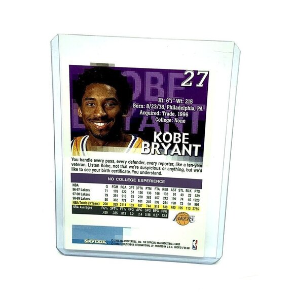 Kobe Bryant Basketball Card #27 Los Angeles Lakers 1999-2000 NBA Hoops S… - Picture 6 of 6